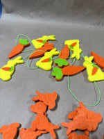 Lot Of Felt Bunnies And Felt Bunny Garland