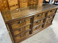 Drexel Triple Dresser with Protective Glass***HEAVY ITEM***