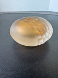 (H) Frosted Champagne Art Glass Paperweight