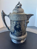 Antique Etched Victorian Silver Plate Water Pitcher
