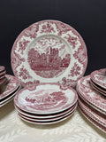 (A) 24-Piece Johnson Bros. Old Britain Castles Pink China Set (2 AVAILABLE—PRICED INDIVIDUALLY AT $195 EACH SET)