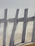 (C) Coastal Print of Weathered Fence on Canvas