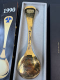 1990 Georg Jensen Denmark Gold Plated Harebell Spoon in Box