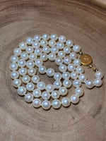 Pearl Necklace with 14K Gold Clasp (Letter J Engraved)