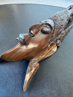 (B) Vintage Indonesian Hand Carved Wooden Buddha Totem Mask