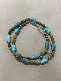 Tiger Eye & Turquoise Tone Necklace