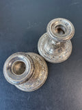 Pair of Gorham Sterling Silver Embossed Weighted Candlesticks