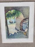 Pair of Italian Watercolor Prints; Signed