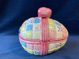 Ceramic Quilted Easter Egg Trinket Box