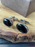 Henry Calladitto Navajo Sterling Silver Onyx Cuff Links