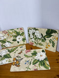Floral Cork Back Placemats - Set Of 4 (C)
