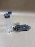 La Contessa Frog On Lilly Pad Salt And Pepper Shakers With Tray