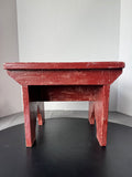 Brownish Red Crackle Painted Wooden Step Stool