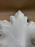 (B) White Ceramic Leaf Tray