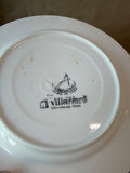 Blue Spongeware Ceramic Dinner Plates - Set Of 4