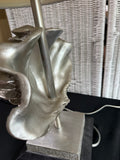 Pair of Silver Resin Clam Shell Table Lamps (WORKS)