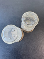Raimond Glass Salt & Pepper Shakers with Sterling Silver Bases