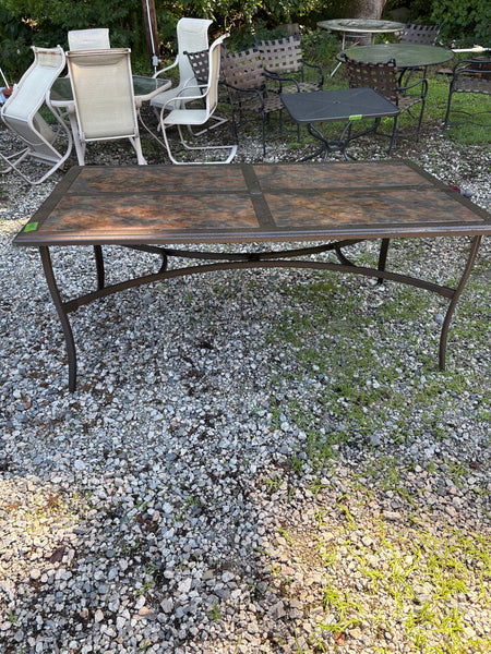 Large Hampton Bay Bronze Tone Patio Table w/Tile Inserts