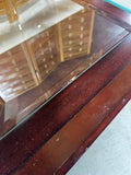 Wood/Glass Rolling Coffee Table