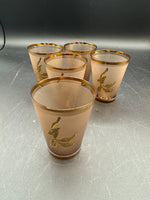 Bohemian Frosted Amber Decanter Set — 6 Pieces