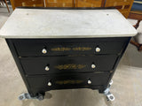 Antique Black Painted Hitchcock Style Dresser with Marble Top***HEAVY ITEM***READ DETAILS ON PICK UP POLICY***
