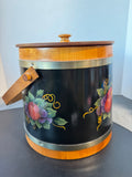(A) Basketville Signed Fruit Tole Painted Sugar Bucket