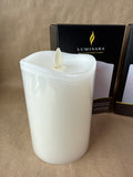 Unscented Luminara Pillar Candle - Pair - Appears Unused (E)