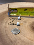 Cream Marbled Beaded Earrings