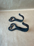 Cast Metal Ornate Heart Hooks