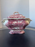 (CC) Mason’s England Vista Pink China Large Bedford Lidded Soup Tureen