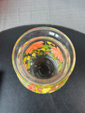 Orange & Yellow Floral Hand Painted Glass Vase