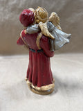 Hand Painted Santa With Angel And Gift Bag