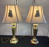 Pair of Lightweight Brass Table Lamps (WORKS)