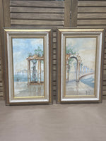 Pair of Original Watercolors by Gina; Signed