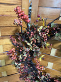 Rustic Farmhouse Style 20"D Wreath with Faux Berries