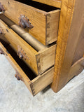 Antique Pine 4 Drawer Chest of Drawers with Carved Acorn Handles