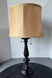 Dark Brown Resin Double Switch Pull Table Lamp (WORKS)