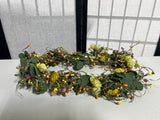 Autumn Themed Faux Floral Oval Candle Ring