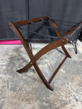 Wooden Black Canvas Folding Luggage Rack