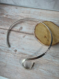 Hammered Silver Tone Omega Necklace