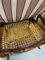Cane Arm Chairs (2), with Seat Cushions