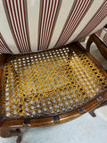 Cane Arm Chairs (2), with Seat Cushions
