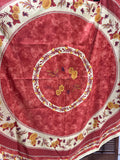 Round Fall Style Table Cloth With Wheat, Olives And Sunflowers