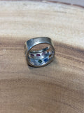 10K White Gold Ring With Colorful Stones - SIZE 5.57-6