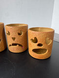 4-Piece Terracotta Jack O’ Lantern Candle Luminaries in Box