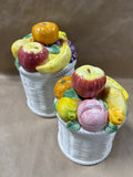 Pair Of Fitz And Floyd Fruit Canister Sets