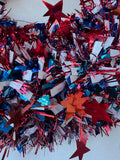 Patriotic Tinsel Star Wreath