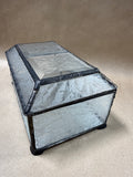 Clear Beveled Glass Trinket Box With Mirrored Bottom
