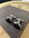 Henry Calladitto Navajo Sterling Silver Onyx Cuff Links