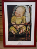 Baby in Red Chair Print on Art Board